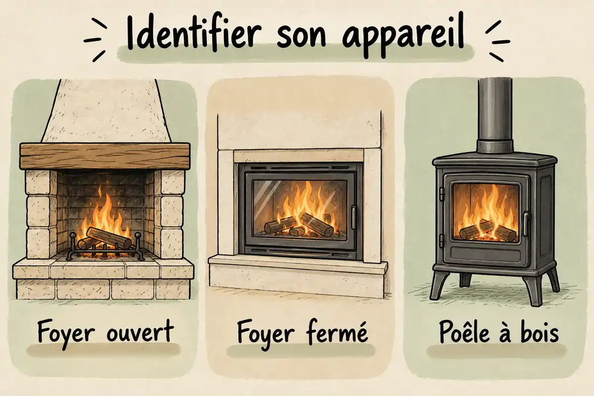 Foyer ouvert, foyer fermé et poêle à bois sont des catégories à distinguer avant de vérifier les termes d’une restriction locale.